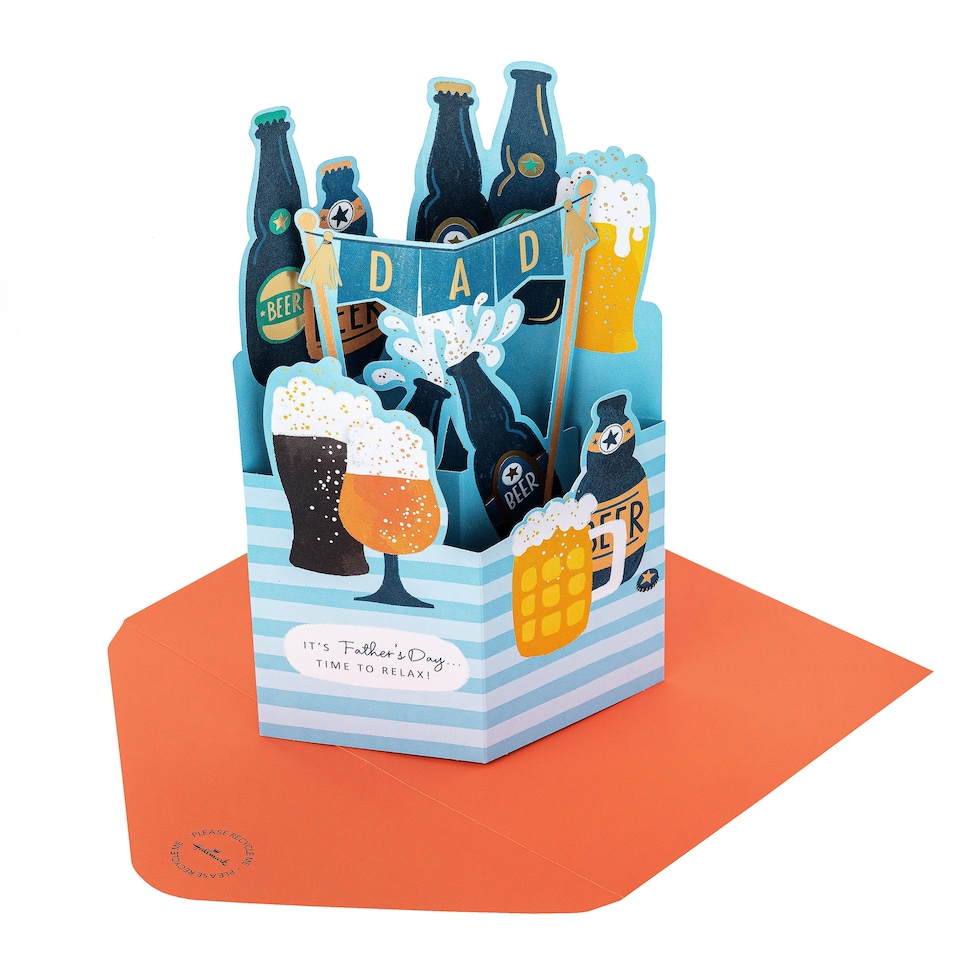 image 1 of Hallmark Father's Day Card For Dad - 3D Pop-Up Beer Design