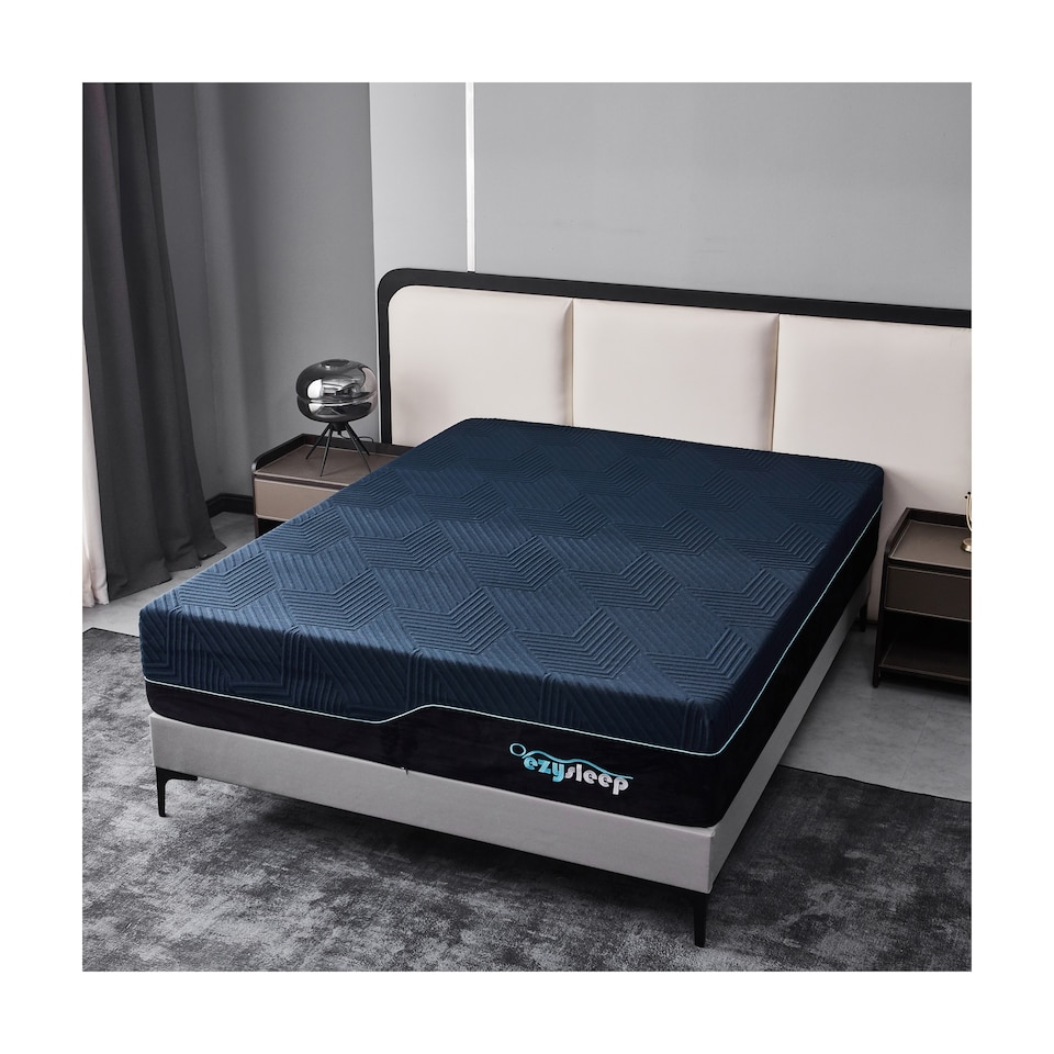 image 1 of Ezysleep 30Cm Premium Memory Foam Support Mattress - Cool Sensation Cover 5 Year Warranty | Blue | Blue