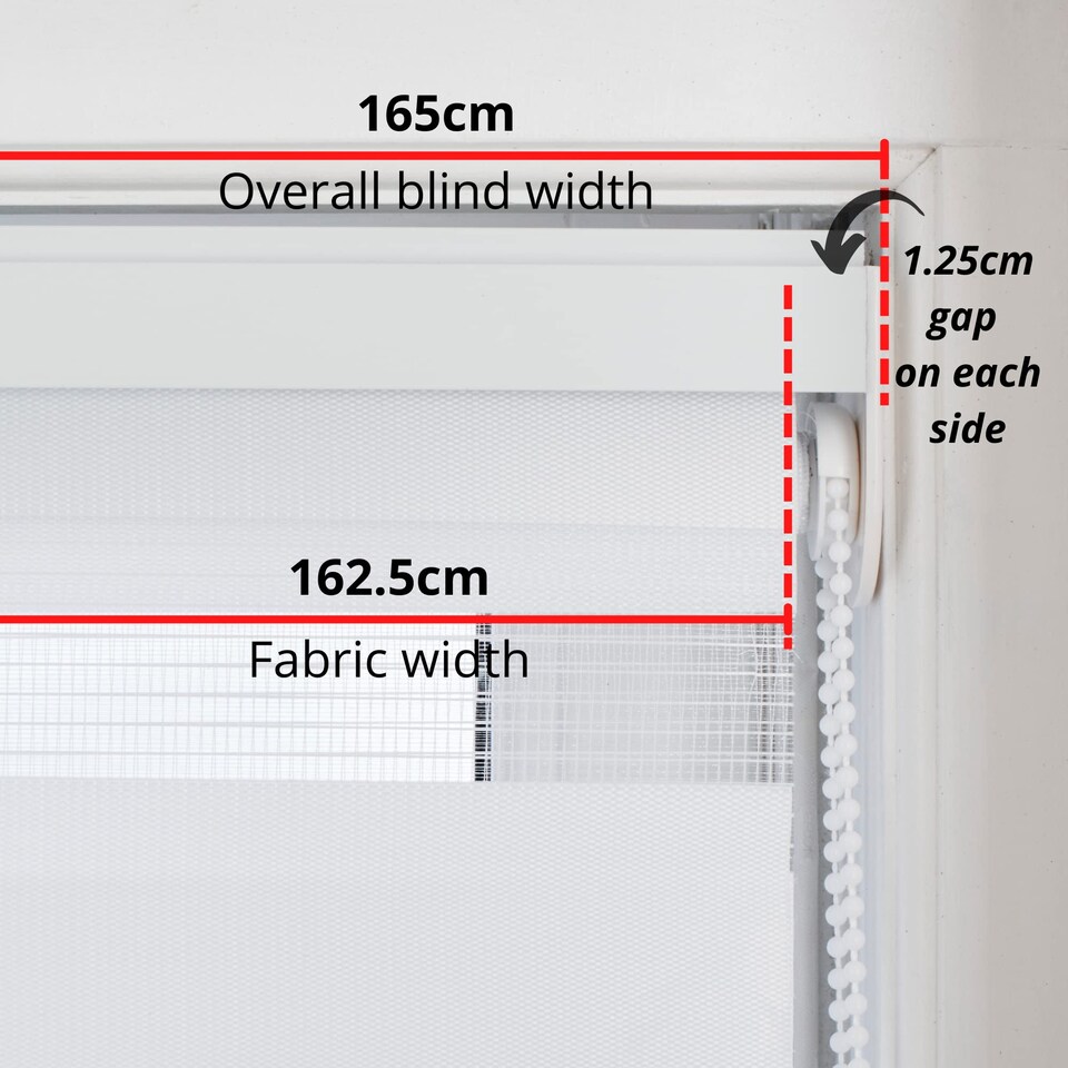 image 1 of Day and Night Zebra Roller Blind 165cm Wide x 165cm Long | White | White