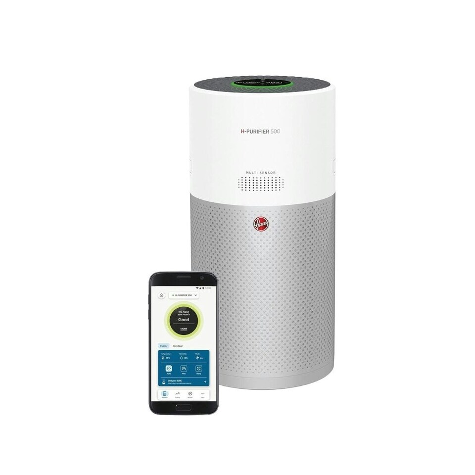 image 1 of Hoover 500 Air Purifier with Fast Acting H-TRIFILTER and Diffuser White