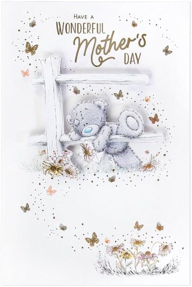 image 1 of Bear Climbing Fence With Envelope Luxury Handmade Mother's Day Card