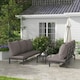 image 2 of Outsunny 3-PCS PE Rattan Lounge Set, Recliner Sofa Bed Set, Grey