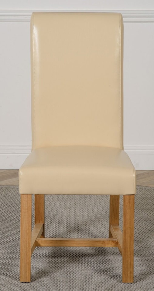 image 1 of Washington Leather Dining Chairs for Dining Room or Kitchen | White | Cream