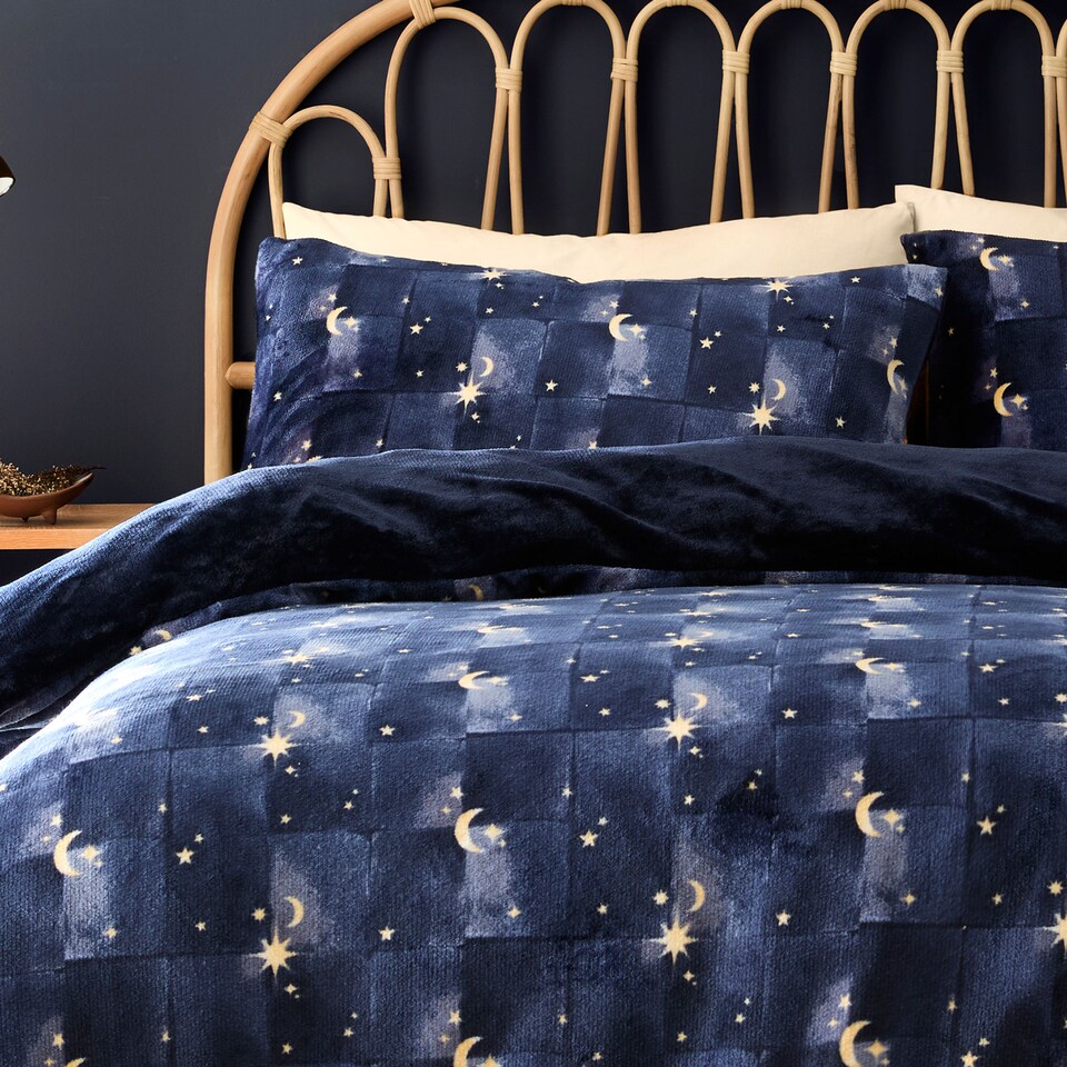 image 1 of Fusion Cosmic Star Duvet Cover Set Navy