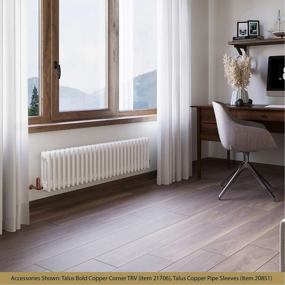 image 1 of Alpha - White Column Radiator H300mm x W1177mm 3 Column - Feet Included
