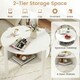 image 8 of COSTWAY 2-Tier Round Coffee Table Tea Cocktail Table White White