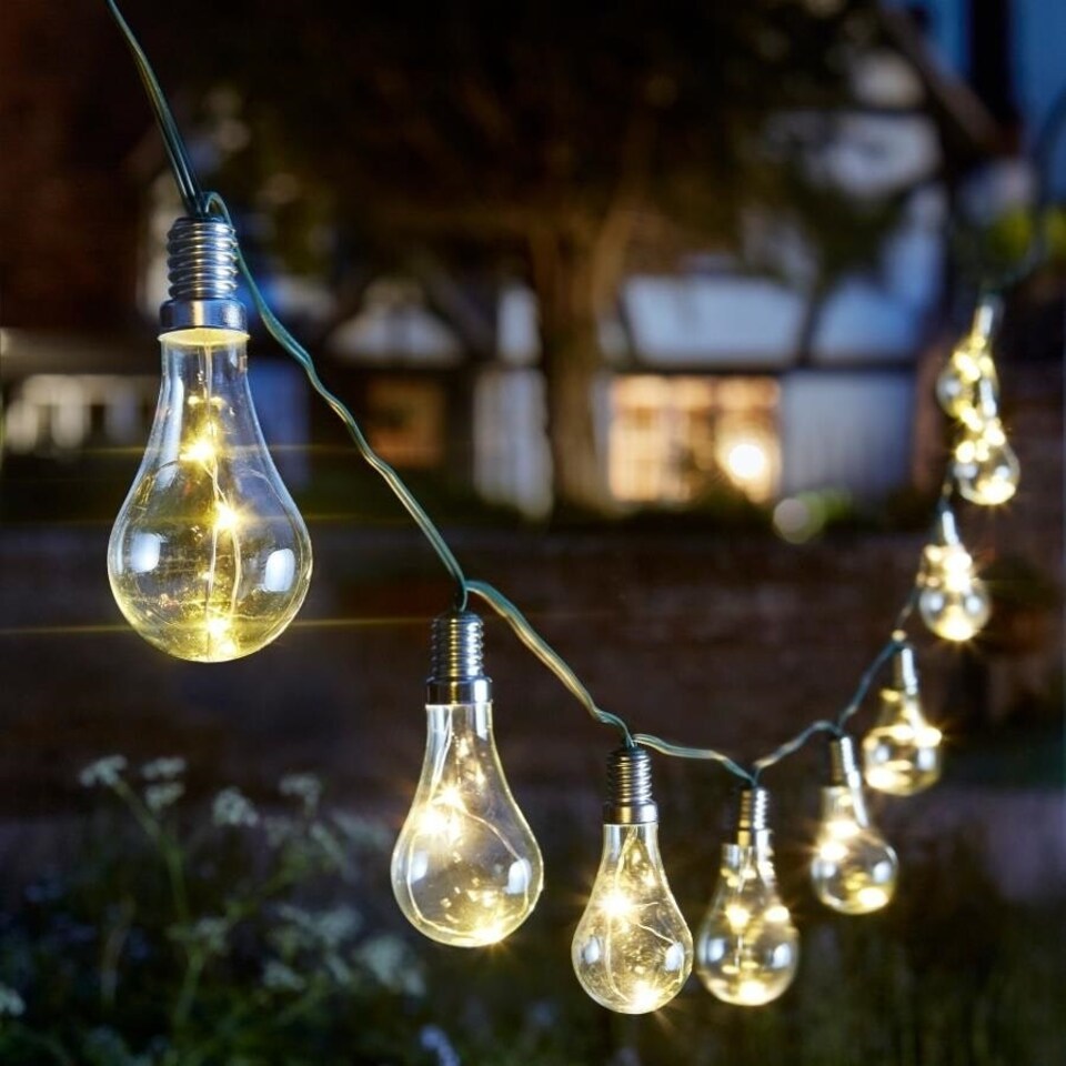 image 1 of Solar Powered Eureka! 10 Pack Lightbulbs String Lights | Clear | 1