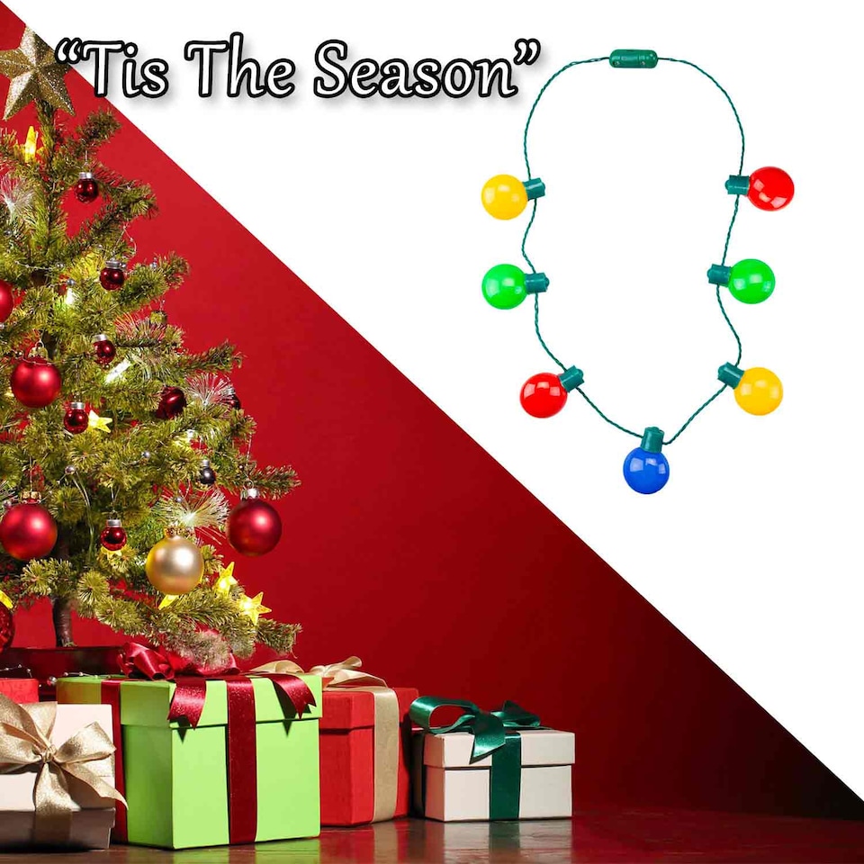 image 1 of PMS Christmas LED Bulb Necklace, One Size, Multicoloured