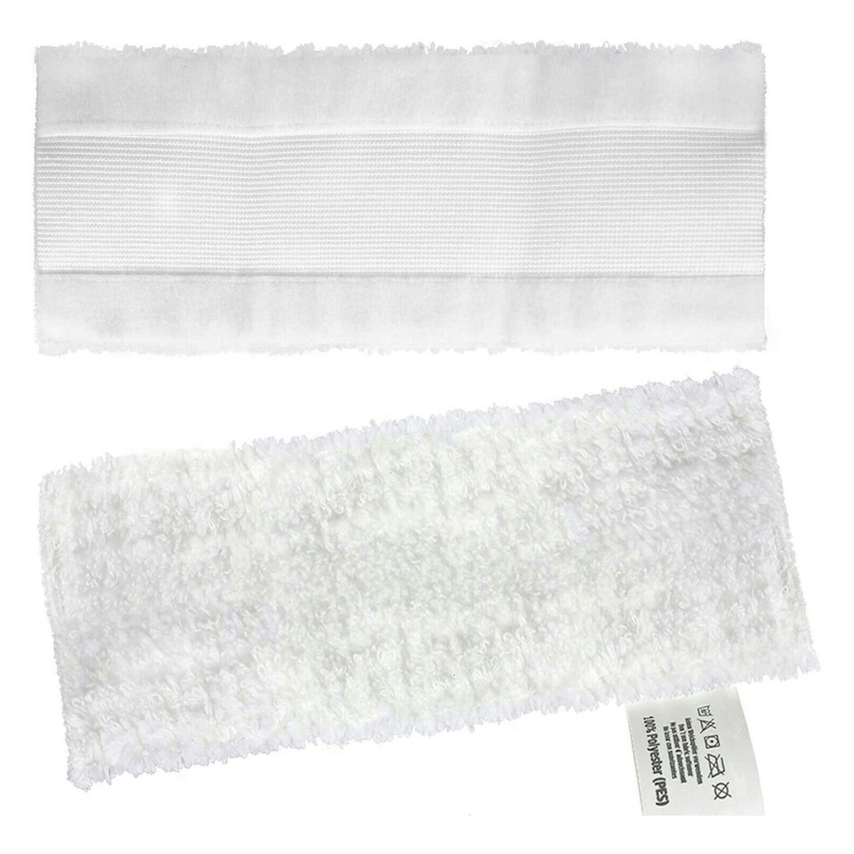 image 1 of SPARES2GO Microfibre Cloth Cover Pads compatible with Karcher Easyfix SC1 SC2 SC3 SC4 SC5 Series Steam Cleaner (Pack of 2)