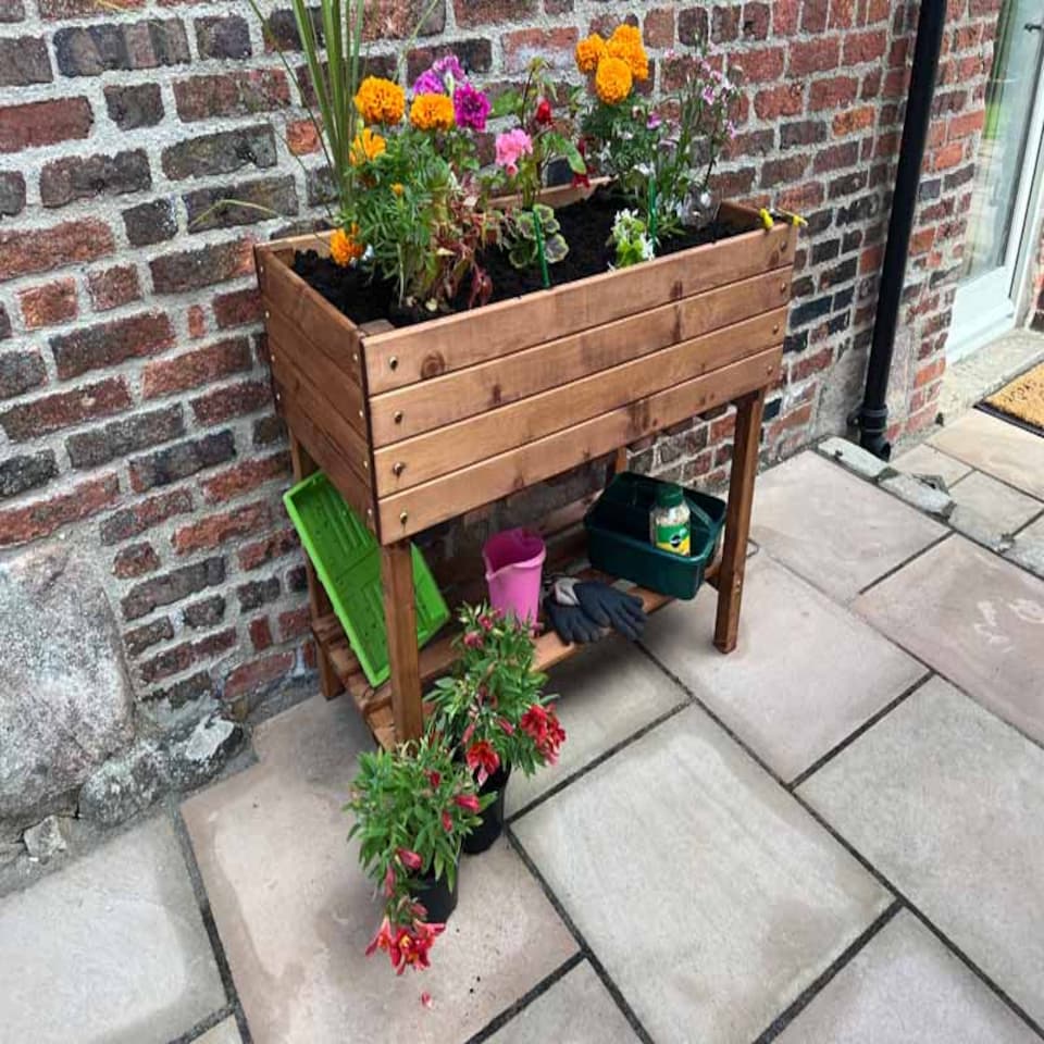 image 1 of The Peakes Veg Planter - Wood - L55.5 x W102 x H85 cm | Brown