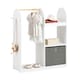 image 1 of SoBuy Kids Wardrobe with Hanging Rail, Storage Box & 3 Hooks, White, 38.2x13.8x42.5 inches, 22.5 kg - KMB40-W