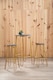 image 3 of Interiors by Premier Set of 3 Gold Frame Bar Table Stool Set , Hairpin Stool for Kitchen Counter, Elm Wood Metal Frame Stool