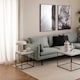 image 3 of Barossa Coffee Table with White Marble Effect Top & Black Base 40cm