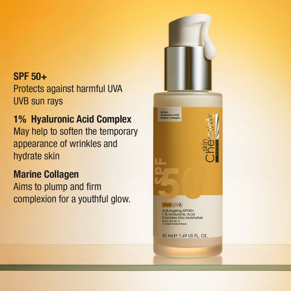 image 1 of skinChemists Anti-Ageing SPF 50 1% Hyaluronic Acid Day Moisturiser 50ml