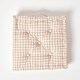 image 3 of Homescapes Cotton Gingham Check Beige Floor Cushion - 40 x 40 cm | Cream | Beige | 40 x 40 cm