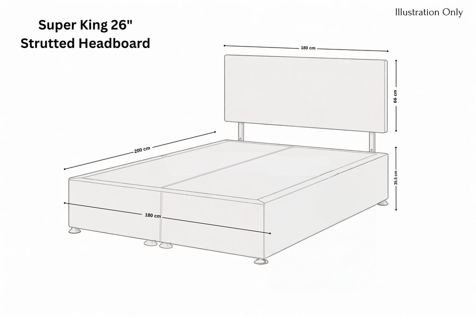 image 1 of Sloomy Kansas Cream Plush Divan Bed Base No Drawers With 26" Strutted Headboard 6' Super King