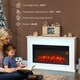 image 4 of HOMCOM 48"/121 cm Electric Fireplace with Realistic Flame Effect & 5 Brightness Levels, 1000W/2000W Inset Electric Fire and Mantel Reach up to 30 m² Space with Remote & Timer for Living Room, White