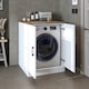 image 3 of Roomart Low Washing Machine Cabinet with Doors White and Oak