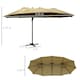 image 4 of Outsunny 4.5m Double Garden Parasol Garden Umbrella with Crank Khaki