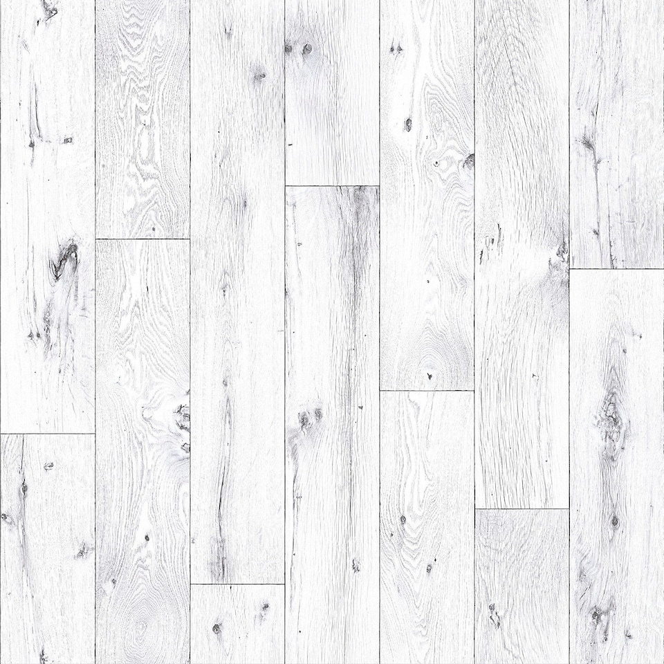 image 1 of White Wood Effect Anti-Slip Vinyl Flooring For Kitchen, Bathroom, 2.6mm Thick