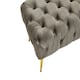 image 5 of Interiors by Premier Grey Velvet Footstool Bench, Ottoman Footstool with Soft Upholstery, Gold Finish Leg Velvet Pouffe for Home