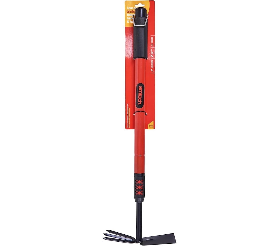 image 1 of Amtech Telescopic Hand Fork Hoe Adjustable Garden Tool