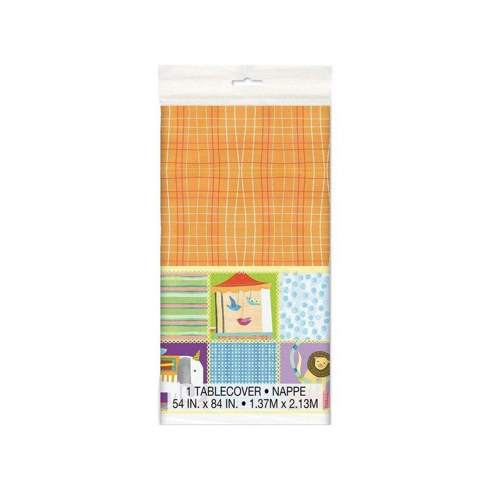Unique Party Plastic Circus Animal Tablecloth - Multicoloured - One Size