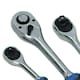 image 5 of 1/4in 3/8in 1/2in Drive Ratchets Straight Handle 90 Teeth Quick Release 3pc Set