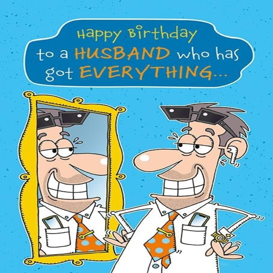 Words 'n' Wishes Traditional Husband Birthday Card, Birthday Card for Husband, Multi-Coloured 23.5 x 16.5 cms