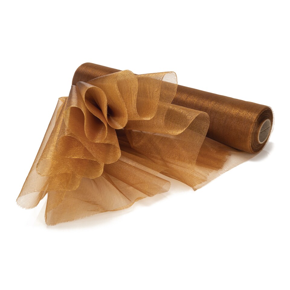 image 1 of Snow Sheer Organza Roll Glitter Sashes - 25m x 29cm