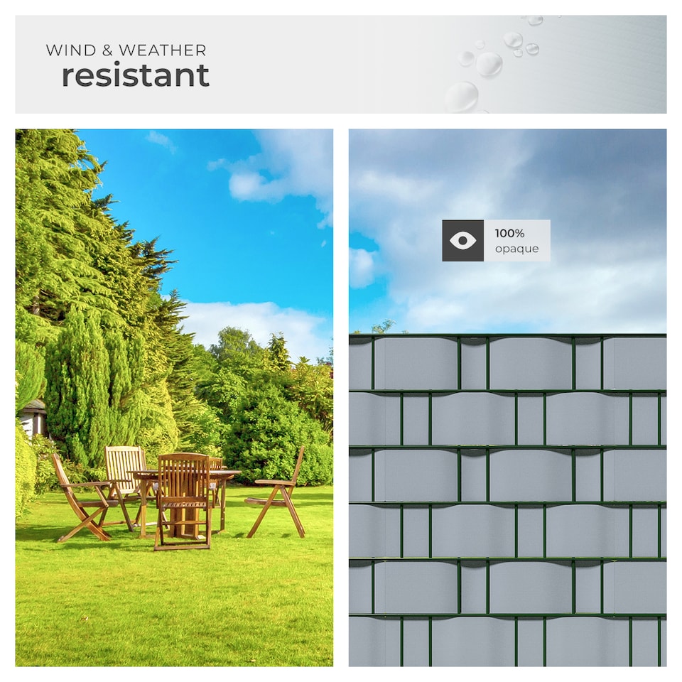 image 1 of Privacy Film - double-sided print, opaque and tear-resistant, fastening clips included | Grey | grey | 7000 x 19 x 0,04 cm | 1