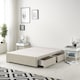 image 2 of Astoria Divan Bed Base with 2 Drawers & 30 Inch Diamante Headboard in Tweed Fabric | Brown | Natural | Super King