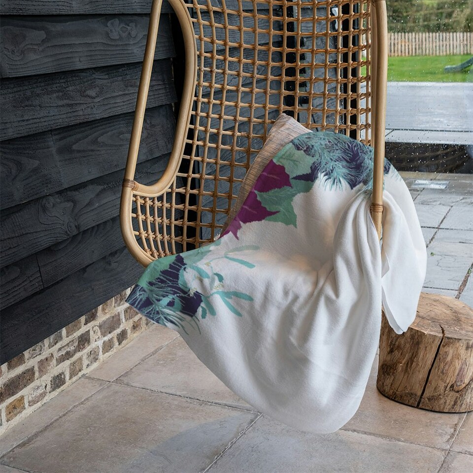 image 1 of Purple & Blue Flowers (Blanket)