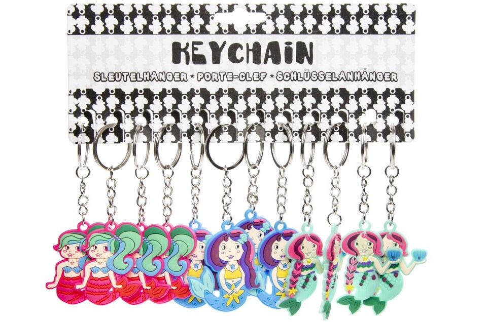 image 1 of Pack of 6 Mermaid Design Keychains