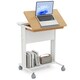image 1 of COSTWAY Rolling Portable Desk C-Shaped Computer Cart White