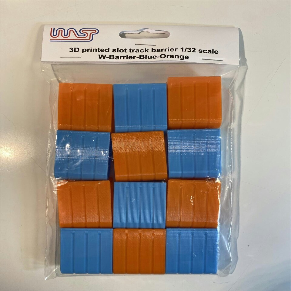 Slot Car Track Scenery Blue and Orange Gulf Barriers x 12 1:32 Scale Wasp