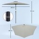 image 5 of Outsunny 2.7m Metal Frame Garden Furniture Parasol Half Round Umbrella Grey Grey | Light Grey