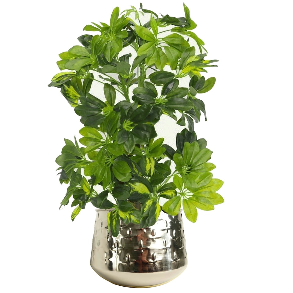 image 1 of 18cm Silver Cross Metal Planter by Leaf