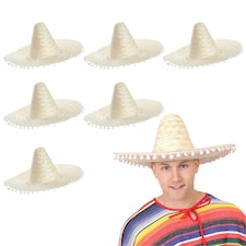 Adult Natural Pom-Pom Sombrero – Mexican Style Fancy Dress Hat N/A | 6