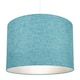 image 7 of Contemporary and Sleek 10 Inch Teal Linen Fabric Drum Lamp Shade 60w Maximum | Blue