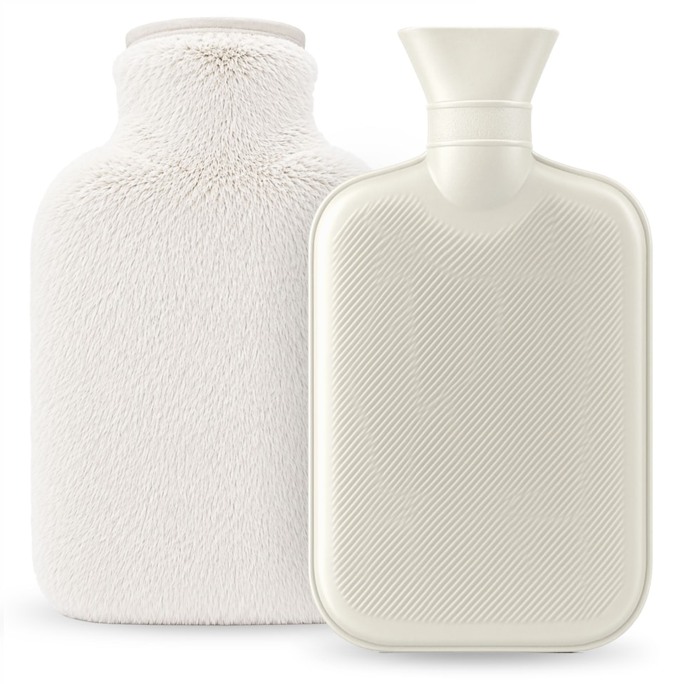 image 1 of 2L Hot Water Bottle - Luxury, Soft and Washable Hot Water Bag for Hot and Cold Compress