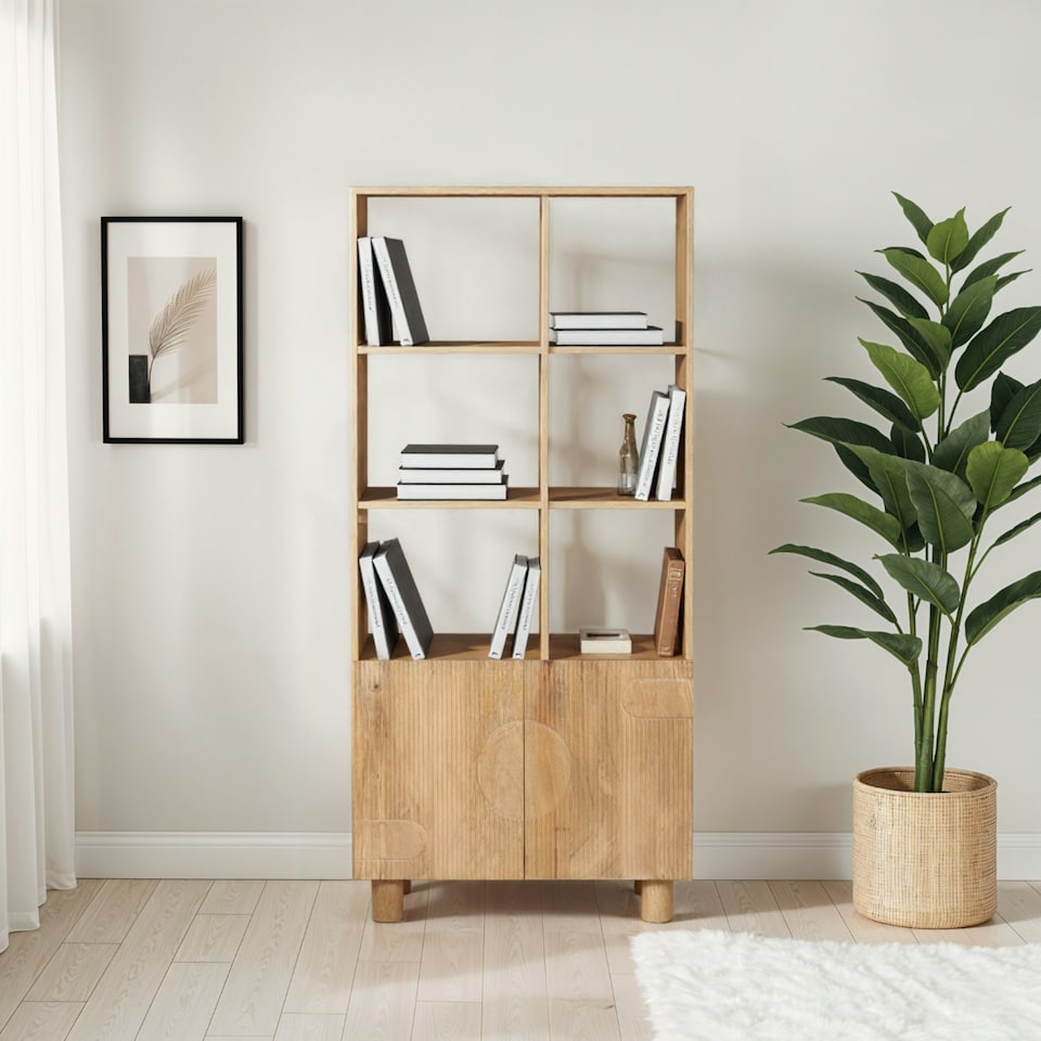 image 1 of Ajmer Solid Wood Bookcase Brown