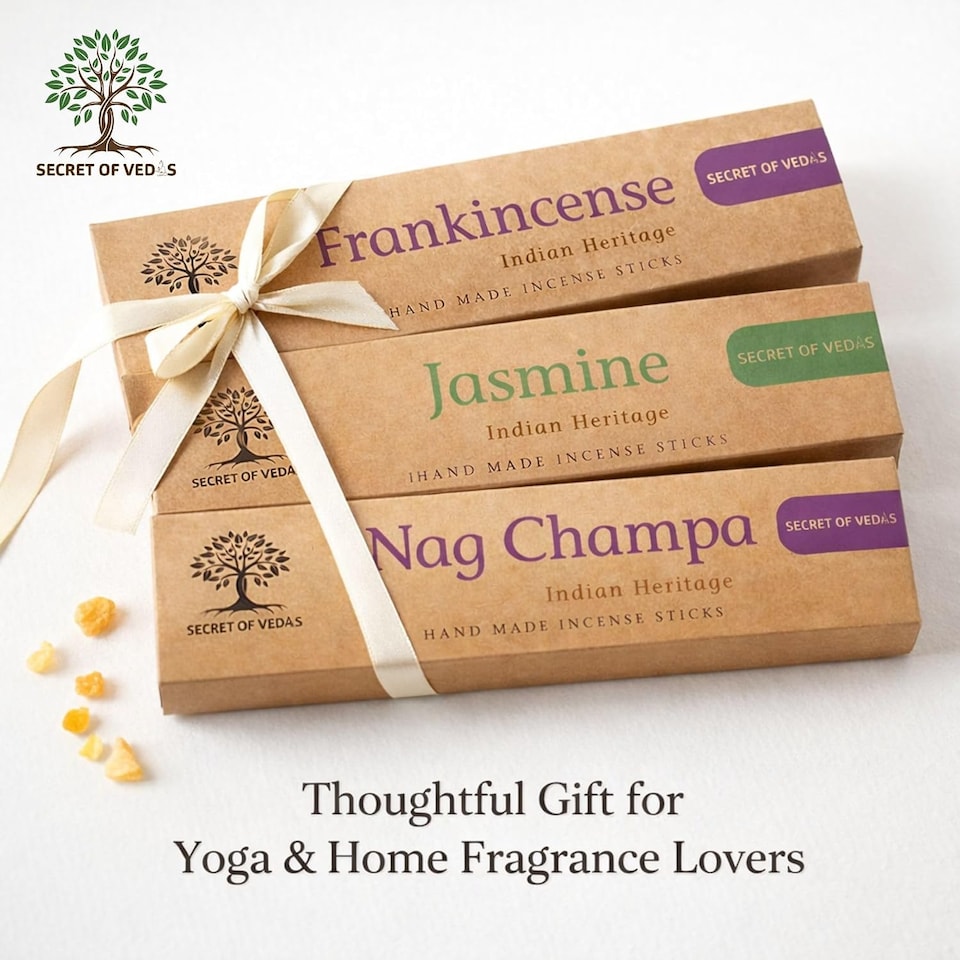 image 1 of Incense Sticks Set 3 x 20g Nag Champa Jasmine Frankincense Hand Rolled Agarbatti