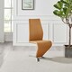 image 4 of Furniturebox 2x Willow Mustard Yellow Faux Leather Chrome 'Z' Dining Chairs