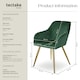 image 6 of Chair Marilyn - with armrests, padded, velvet look, golden steel legs - per piece Green | Dark Green/Gold