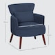 image 3 of HOMCOM Modern Armchair, Upholstered Corduroy Accent Chair with Thick Padded Seat, Lumbar Pillow, Rubber Wood Legs, Cuddle Chair for Living Room Bedroom Office, Blue