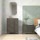 image 8 of HOMCOM 2 Drawer Chest of Drawers, Fabric Dresser with Steel Frame, Brown