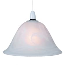 White Alabaster Glass Easy Fit Pendant Shade or Floor Lamp Shade | White