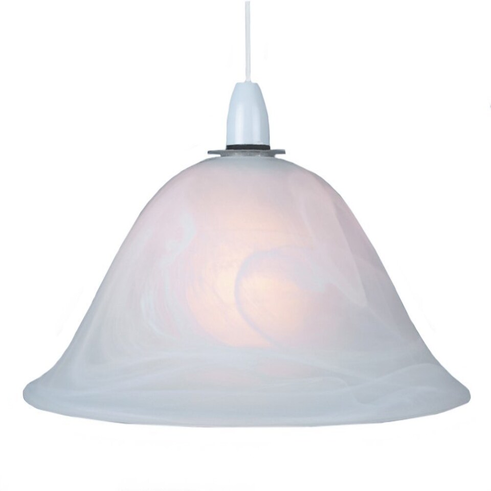 image 1 of White Alabaster Glass Easy Fit Pendant Shade or Floor Lamp Shade | White