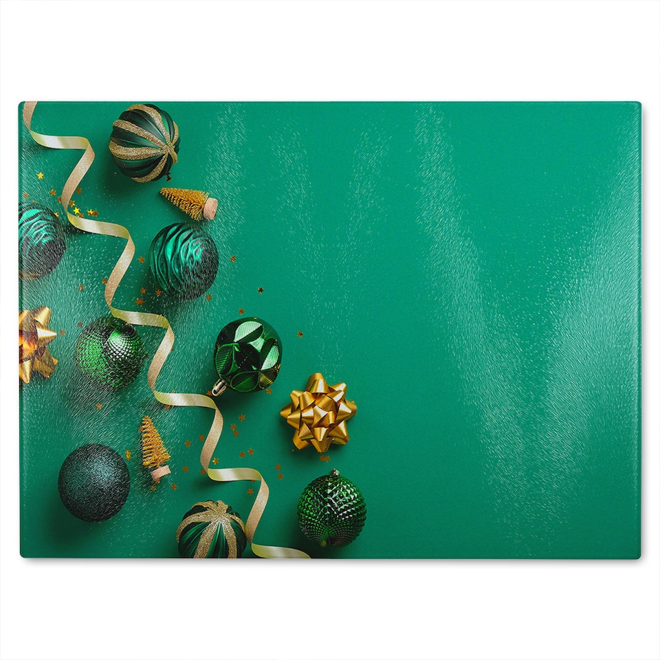 image 1 of Christmas Greetings Dining Glass Chopping Board | Multi
